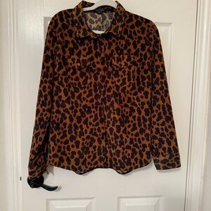 New look L leopard button down corduroy